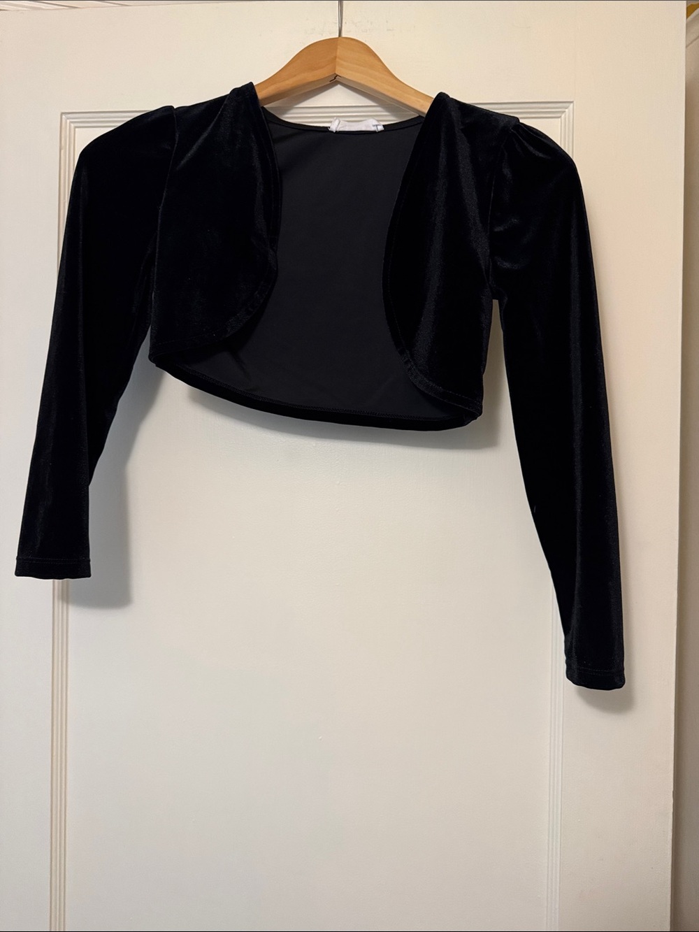 Knitworks Black Velvet Cropped Bolero Jacket